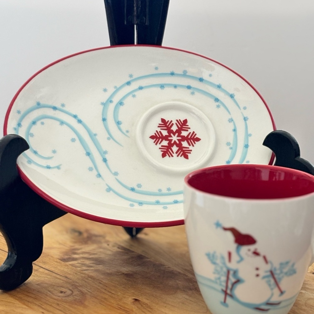 Starbucks Red and Blue Holiday Dinnerware Set
